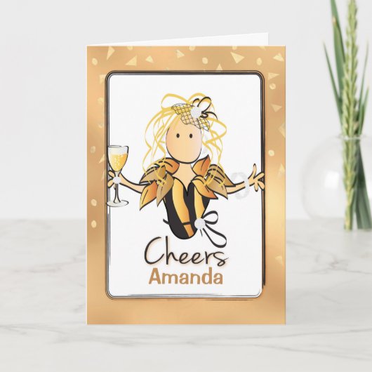 彼女の輝おもしろいくグラムのための年齢の誕生日カード カード (正面)