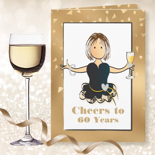 彼女の輝き60歳の誕生日おめでとう Funny Cheers to 60 カード