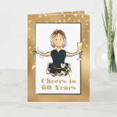彼女の輝き60歳の誕生日おめでとう Funny Cheers to 60 カード (正面)