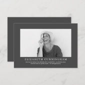 彼女の追悼式|写エレガントモダン真 サンキューカード (正面/裏面)