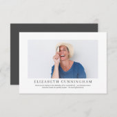 彼女の追悼式|写エレガントモダン真 サンキューカード (正面/裏面)