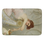 彼女の遊子犬とファッショナブルな美しい バスマット (正面)