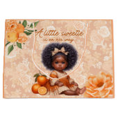 彼女の道を少し甘い人が民族的なベビーガール ラージペーパーバッグ (正面)