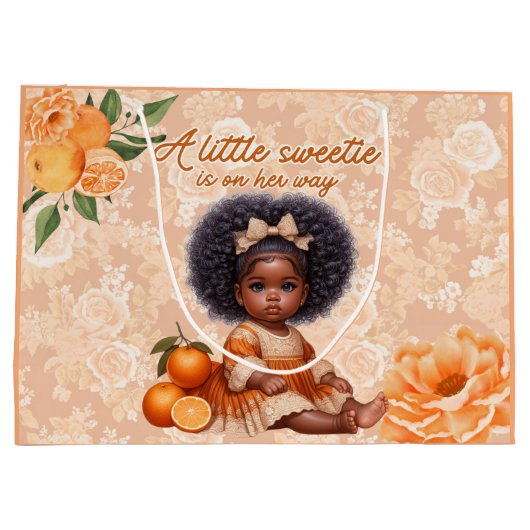 彼女の道を少し甘い人が民族的なベビーガール ラージペーパーバッグ (裏面)