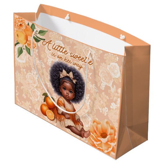 彼女の道を少し甘い人が民族的なベビーガール ラージペーパーバッグ (裏面アングル)