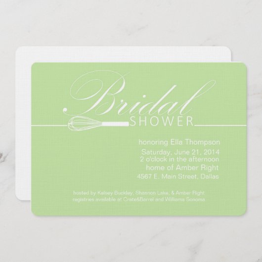 彼女の遠くにでモダンなブライダルシャワーの招待状を払って下さい 招待状 (正面/裏面)
