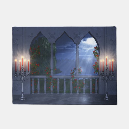 彼女の銀のマントルの装飾 ドアマット (正面)