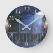 彼女の銀製のふたの時計 ラウンド壁時計 (正面)