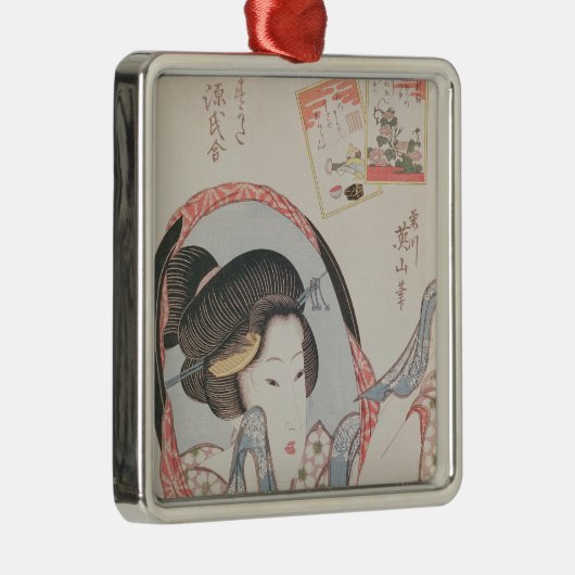 彼女の鏡の女性、出版されたc.1830 メタルオーナメント (右)