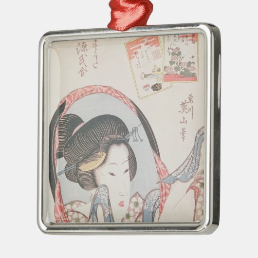 彼女の鏡の女性、出版されたc.1830 メタルオーナメント (左)