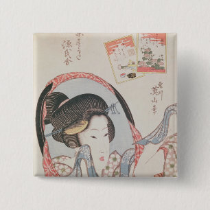 彼女の鏡の女性、出版されたc.1830 缶バッジ