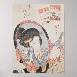 彼女の鏡の女性， c.1830出版 ポスター