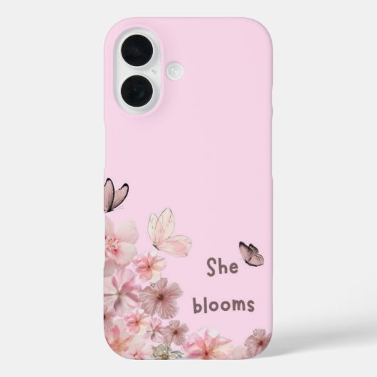 "彼女の開花"フローラバタフライフォンケース Case-Mate iPhoneケース (裏面)