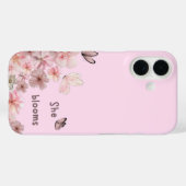 "彼女の開花"フローラバタフライフォンケース Case-Mate iPhoneケース (裏面 (横))