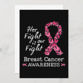 彼女の闘いは私たちの闘い 乳がん啓発 招待状 (正面/裏面)