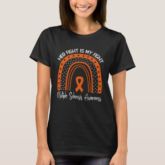 彼女の闘いは私の闘い 多発性硬化症 MS啓発 Tシャツ (正面)