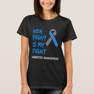 彼女の闘いは私の闘い 糖尿病啓発 1型糖尿病T1 Tシャツ