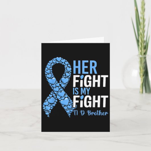 彼女の闘いは私の闘い T1d 兄弟 1型糖尿病 カード (正面)