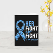 彼女の闘いは私の闘い T1d 兄弟 1型糖尿病 カード (黄色い花)