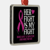 彼女の闘い…乳がん メタルオーナメント (右)