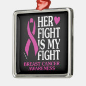 彼女の闘い…乳がん メタルオーナメント (左)
