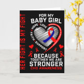 彼女の闘争 ベビーガール CHD Awareness 心臓病 カード (黄色い花)