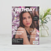 彼女の雑誌の表紙のための17歳の誕生日招待状 招待状 (スタンド正面)