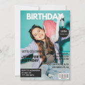 彼女の雑誌の表紙のための19歳の誕生日招待状 招待状 (正面)