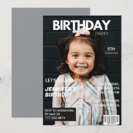 彼女の雑誌の表紙の5歳の誕生日招待状 招待状