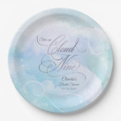 彼女の雲の上のような幸せな結婚前パーティー ペーパープレート (正面)