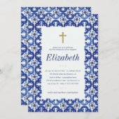 彼女の青いタイルの地中海の共演 招待状 (正面/裏面)