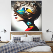 彼女の頭の中の鳥2 キャンバスプリント (インサイチュ (寝室))