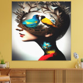 彼女の頭の中の鳥2 キャンバスプリント (インサイチュ (リビング))