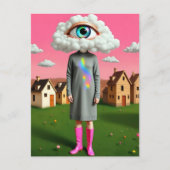 彼女の頭は雲の中で超現実的だった ポストカード (正面)