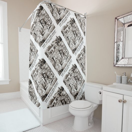 彼女の頭部とを離れて! アリスの女王のハートの不思議の国 シャワーカーテン (インサイチュ)