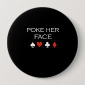 彼女の顔のTシャツの白を突いて下さい 缶バッジ (正面)