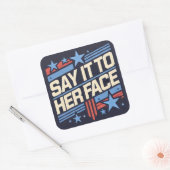 彼女の顔シールに言う スクエアシール (封筒)