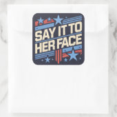 彼女の顔シールに言う スクエアシール (バッグ)