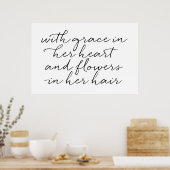 彼女の髪に彼女のハートと花の優雅さで ポスター (キッチン)