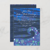 彼女の髪に星を持つ女の子バルミツワーパーティーカード 招待状 (正面/裏面)