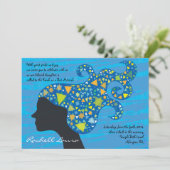 彼女の髪に星を持つ女の子バルミツワー招待状 招待状 (スタンド正面)