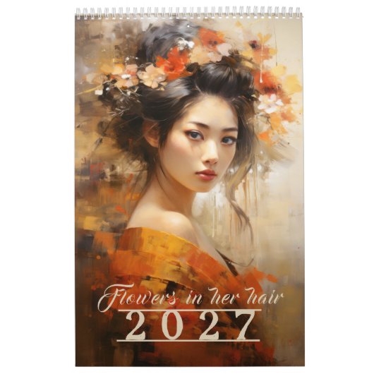 彼女の髪に花 2026年カレンダー カレンダー (カバー)
