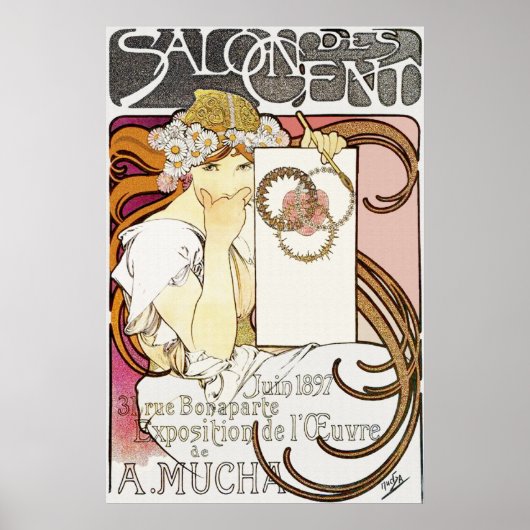 彼女の髪のデイジーの女の子のポスタープリント ポスター (正面)