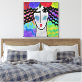 彼女の髪のバラ抽象芸術デジタル絵画 キャンバスプリント (インサイチュ (寝室))