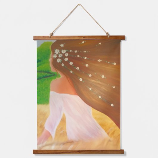 彼女の髪の花 吊り下げ型タペストリー (正面)