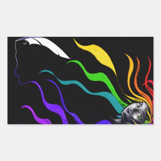 彼女の髪の虹 長方形シール (正面)