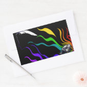 彼女の髪の虹 長方形シール (封筒)