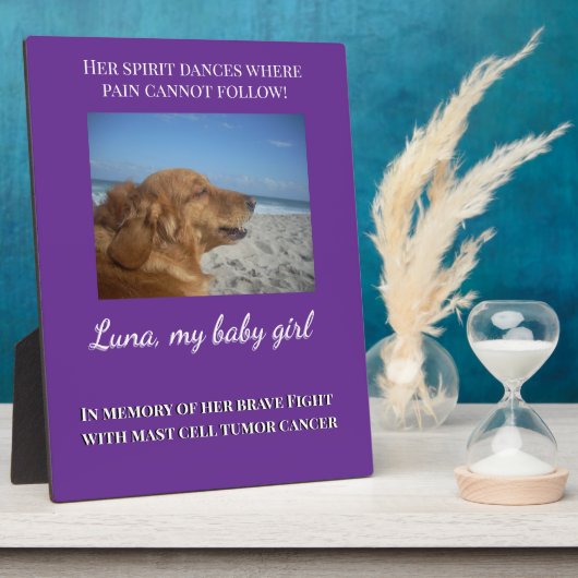 彼女の魂は愛の中に生きている フォトプラーク (側面)