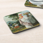 彼女の黒い使用人を持つ西のインドのクリオールの女性、c コースター (左側)