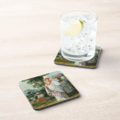 彼女の黒い使用人を持つ西のインドのクリオールの女性、c コースター (右側)